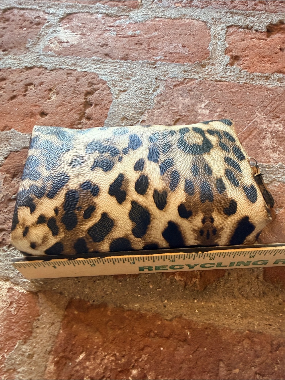 London SOHO Leopard Print Makeup Bag Clutch Brown/Black - Picture 6 of 11